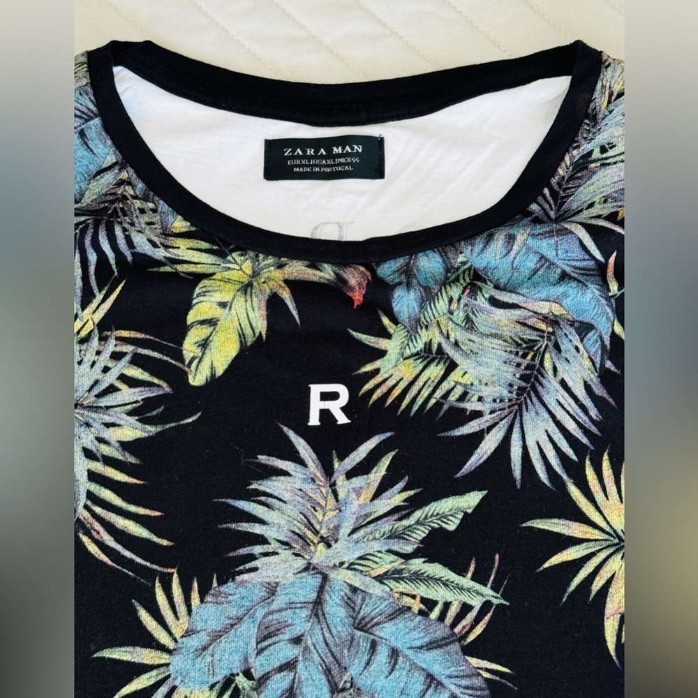 Zara Man T-shirt XL Slim Fit TROPICAL PRINT! - Picture 5 of 12